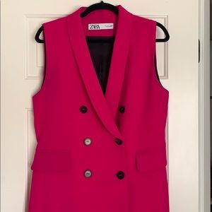 Zara HOT Pink Sleeveless Blazer Vest